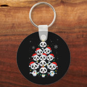 Lover Xmas Panda Christmas Tree T Shirt Sleutelhanger (Voorkant)