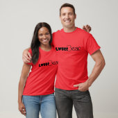 LoverBear-logo, zwart op rood T-shirt (Unisex)