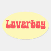 Loverboy retro ovale sticker (Voorkant)