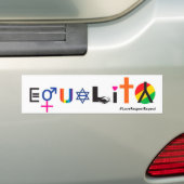 #LoveRespectHerhaal Equality Bumpersticker (Op auto)