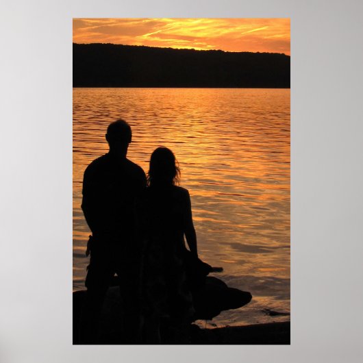 Lovers aan het Sunset Lake Poster (Voorkant)