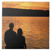 Lovers aan het Sunset Lake Tegeltje (Voorkant)