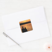 Lovers aan het Sunset Lake Vierkante Sticker (Envelop)