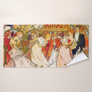 Lovers, Alphonse Mucha Badhanddoek