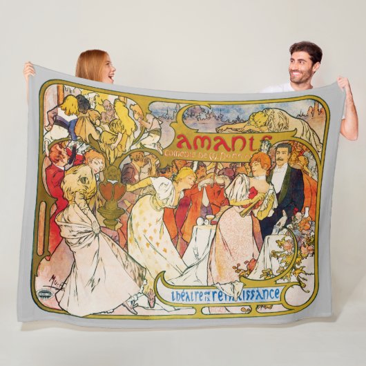 Lovers, Alphonse Mucha Fleece Deken (In situ)