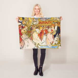 Lovers, Alphonse Mucha Fleece Deken