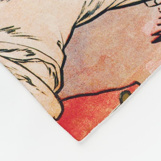 Lovers, Alphonse Mucha Fleece Deken (Hoek)