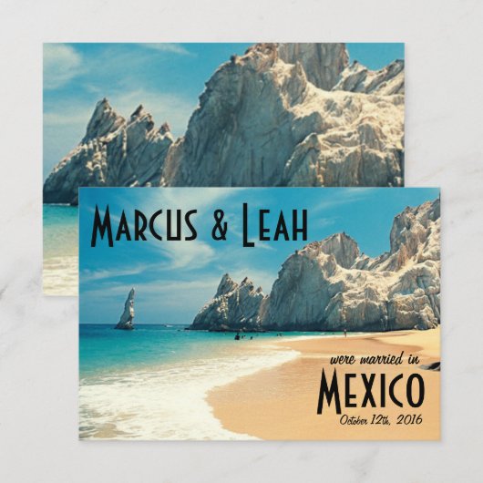 Lovers Beach, Cabo, Mexico Weddenschap/uitnodiging Kaart (Voorkant / Achterkant)