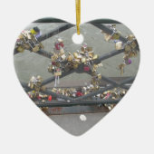 Lovers Bridge - Paris Love Locks, Frankrijk Keramisch Ornament (Voorkant)