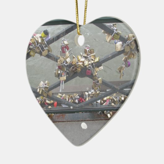 Lovers Bridge - Paris Love Locks, Frankrijk Keramisch Ornament (Links)