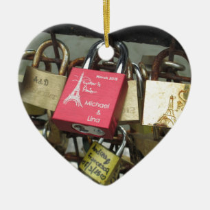 Lovers Bridge - Paris Love Locks, Frankrijk - Zoom Keramisch Ornament