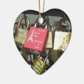 Lovers Bridge - Paris Love Locks, Frankrijk - Zoom Keramisch Ornament (Links)