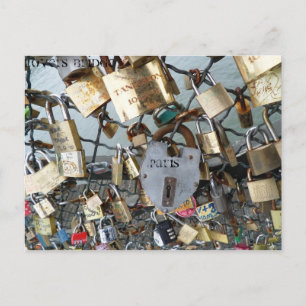 Lovers Bridge sloten Parijs Seine Monument Amor Briefkaart