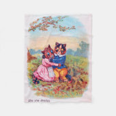 Lovers Cat (Strong Emotion), Louis Wain Fleece Deken (Voorkant)