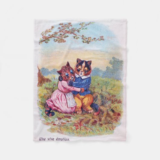 Lovers Cat (Strong Emotion), Louis Wain Fleece Deken (Voorkant)