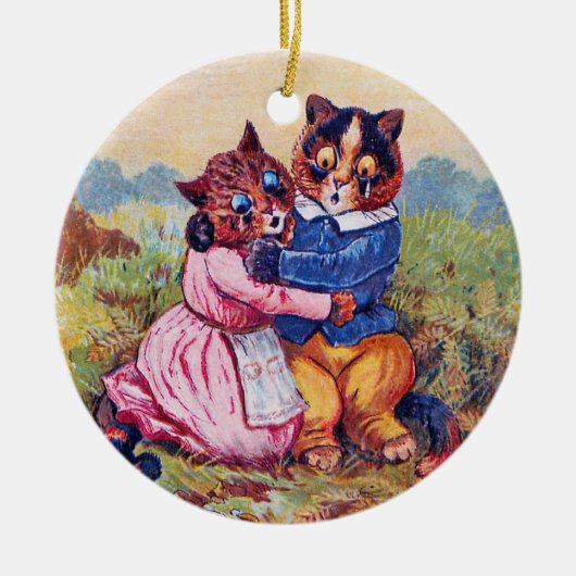 Lovers Cat (Strong Emotion), Louis Wain Keramisch Ornament (Voorkant)