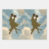 Lovers Couple in the Blue Sky Collage Inpakpapier Vel (Voorkant)