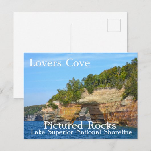 Lovers Cove Pictured Rocks Briefkaart (Voorkant / Achterkant)