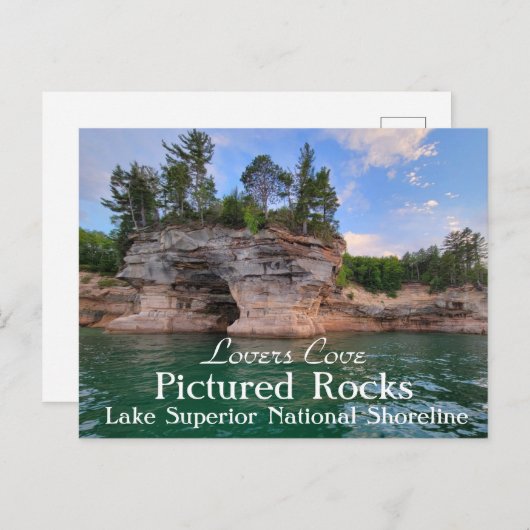 Lovers Cove Pictured Rocks Briefkaart (Voorkant / Achterkant)