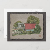 Lovers Covered Bridge Briefkaart (Voorkant / Achterkant)