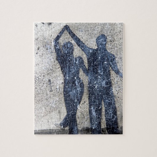 Lovers dansen in de regen legpuzzel (Verticaal)