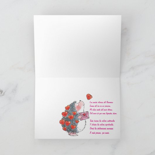 Lovers egels feestdagen kaart (Binnen)