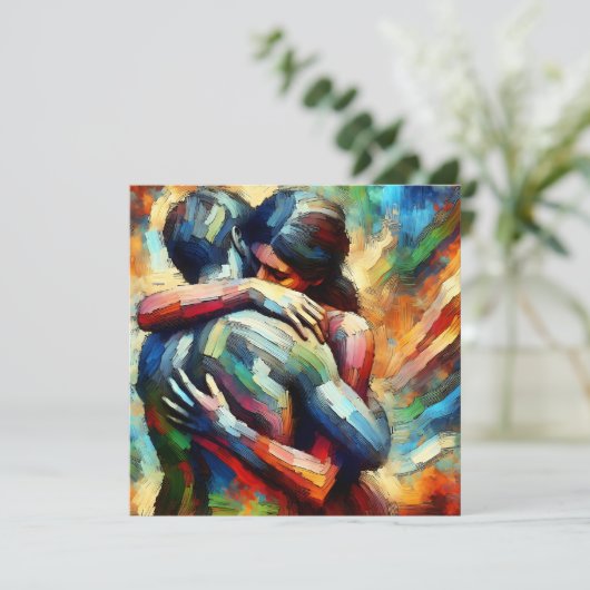 Lover's Embracing Air Oil Paint Style (Staand voorkant)
