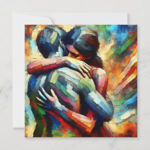 Lover's Embracing Air Oil Paint Style