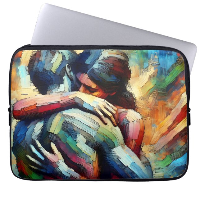 Lover's Embracing Air Oil Paint Style Laptop Sleeve (Voorkant)