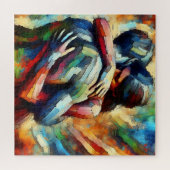Lover's Embracing Air Oil Paint Style Legpuzzel (Horizontaal)