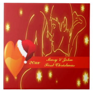 Lovers First KerstTegel Tegeltje