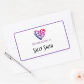 Lover's Heart® Book Lover's Bookplate Rechthoekige Sticker (Envelop)