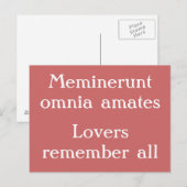 Lovers herinneren zich allen - Latijns citaat Briefkaart (Voorkant / Achterkant)