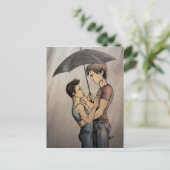 Lovers in de regen briefkaart (Staand voorkant)