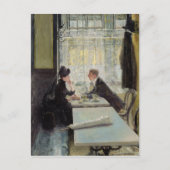 Lovers in een café briefkaart (Voorkant)
