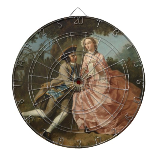 Lovers in een landschap (Romantic Couple) Dartbord (Voorkant)