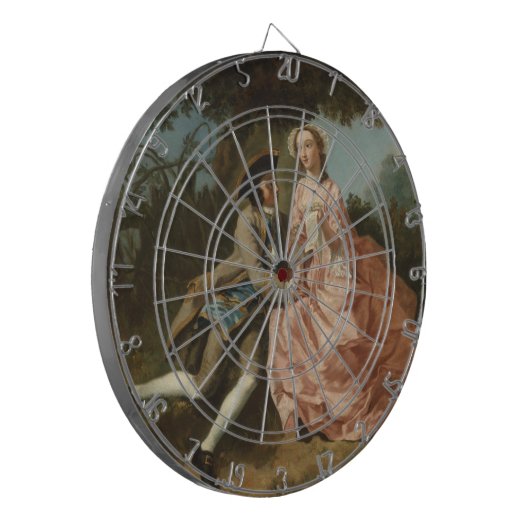 Lovers in een landschap (Romantic Couple) Dartbord (Voorkant Links)