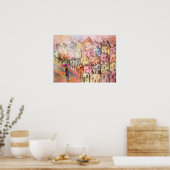 Lovers in Italië Waterverf Poster Print (Keuken)