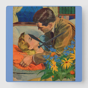 Lovers in Love Vierkante Klok