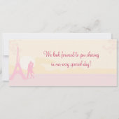 Lovers in Paris boarding Pass Wedding Invitation Kaart (Achterkant)