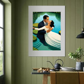 Lovers in the lake foto afdruk