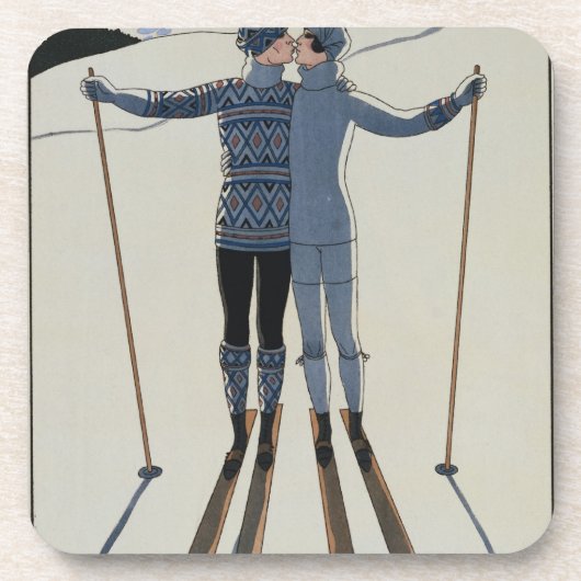 <Lovers in the Snow>van Georges Barbier Bier Onderzetter (Voorkant)