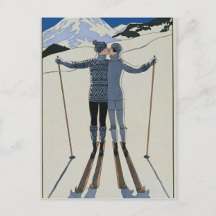 <Lovers in the Snow>van Georges Barbier Briefkaart