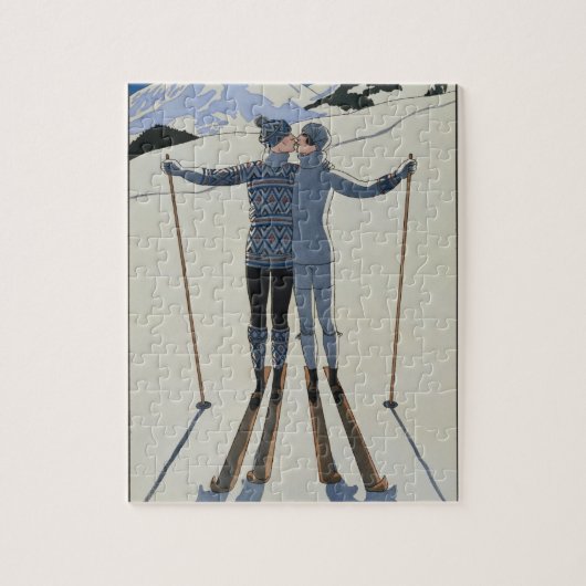 <Lovers in the Snow>van Georges Barbier Legpuzzel (Verticaal)