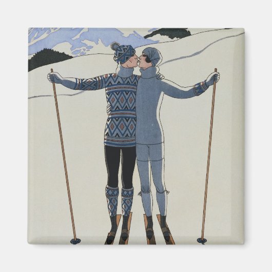 <Lovers in the Snow>van Georges Barbier Magneet (Voorkant)