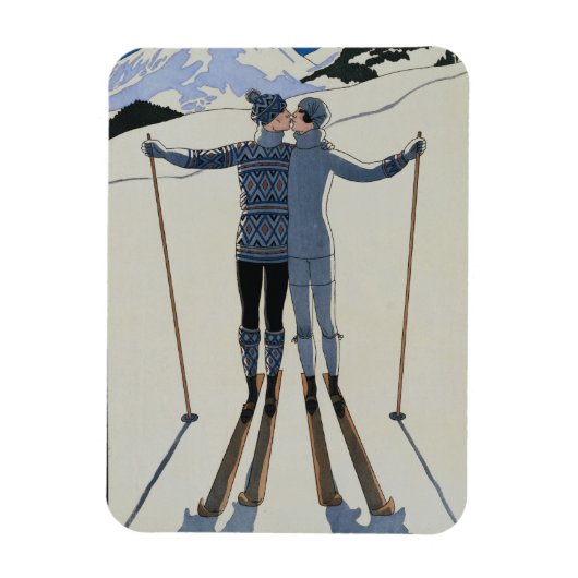 <Lovers in the Snow>van Georges Barbier Magneet (Verticaal)