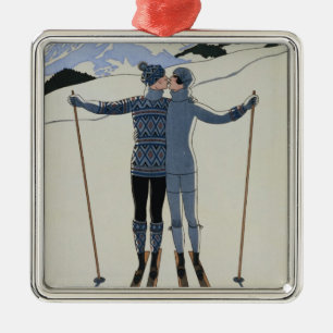 <Lovers in the Snow>van Georges Barbier Metalen Ornament