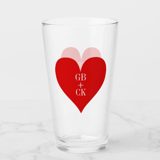 Lover's Initialen Pint Beer Glasses Glas (Voorkant)