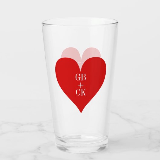 Lover's Initialen Pint Beer Glasses Glas (Achterkant)