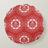 Lovers Keep Calm, Houds Love Hearts Rond Kussen (Achterkant)